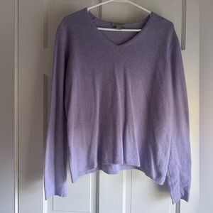 Geneva Lilac 100% Cashmere V-Neck Sweater
